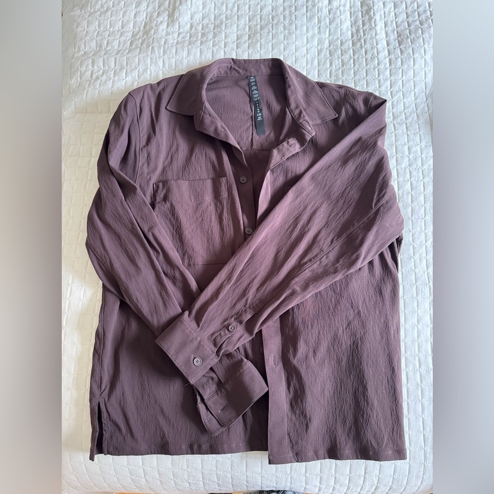 Lululemon brown button up shirt
